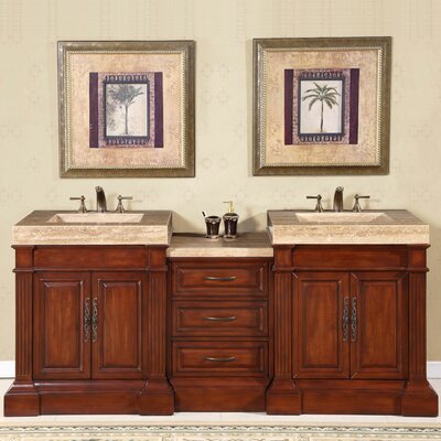Silkroad Exclusive Stanton 83 Double Sink Bathroom Vanity Cabinet