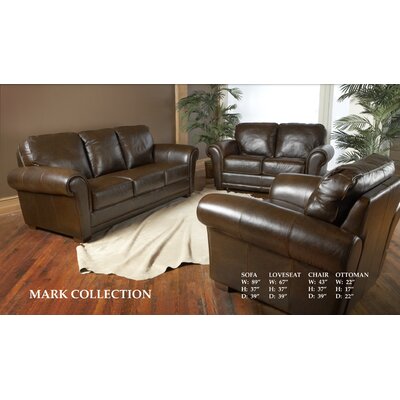 Luke Leather Mark Italian Leather Sofa and Loveseat Set