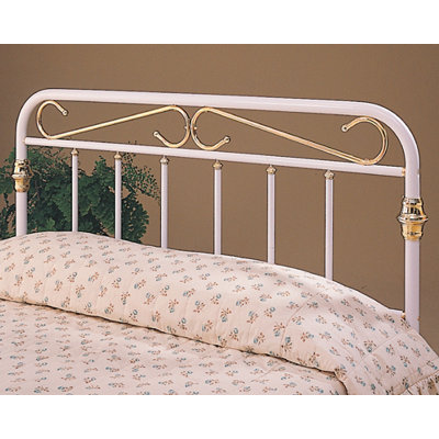 Cedar Mill Full Size Sleigh Headboard in White and Gold