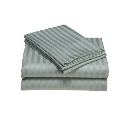 300 Thread Count Wrinkle Resistant Woven Stripe Sheet Set Size: King, Color: Cinnabar