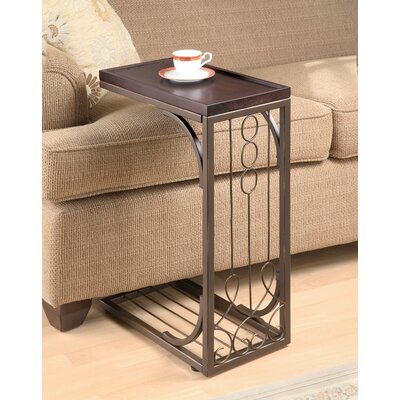 Wayfair - Wildon Home Tray Top End Table in Brown and Burnished Copper