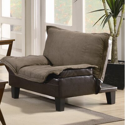 Coaster Two Tone Microfiber Convertible Chair in Brown