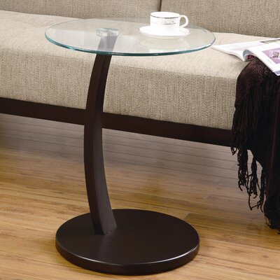 Monarch Specialties Bentwood Accent Table With Tempered Glass