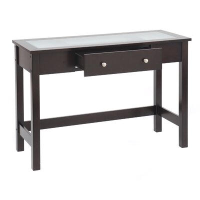 Bay Shore Collection Sofa/Console Table with Drawer and Glass Top - Espresso
