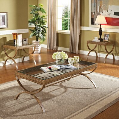 Quintin 3 Piece Coffee Table Set Finish: Gold