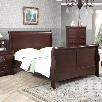 Greenville Sleigh Bed - Size: Queen, Finish: Cherry