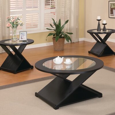 Black Finish 3-piece Occasional Table Set