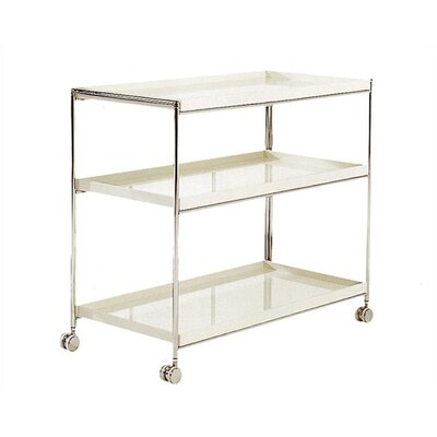 Trays Serving Cart Color: White