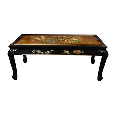 Oriental Furniture Gold Leaf Coffee Table with Claw Feet 44800
