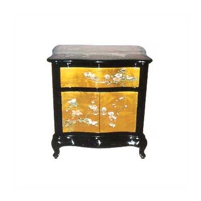 Oriental Furniture Asian Gold Leaf End Table 51400