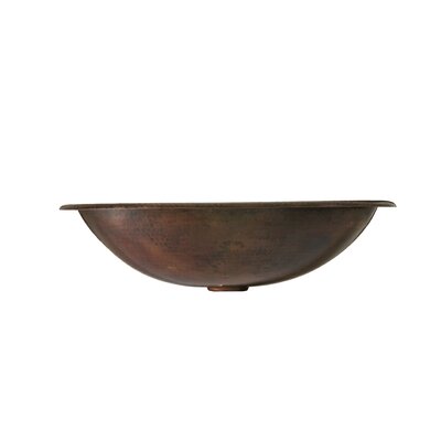 Black Nickel Matisse Oval Hand Hammered Copper Bathroom Sink - Drain Choice: Grid Drain