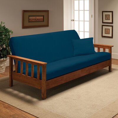 Madison Industries Solid Jersey Full Futon Cover Cobalt Blue