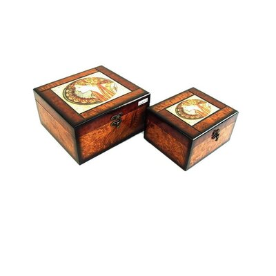 Keystone Decorative Greek Queen Jewelry Box - Set of 2