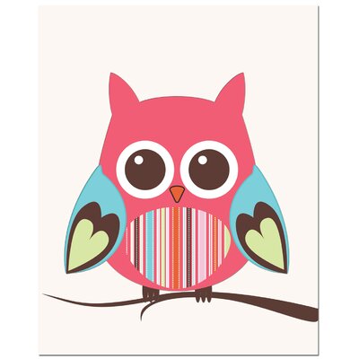 Strip Belly Owl on Tree Art Print Size: 11 H x 14 W