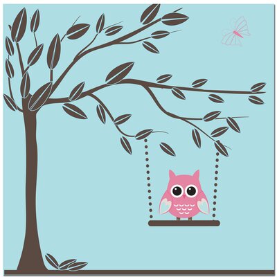 Swinging Owl Art Print Size: 8 H x 8 W