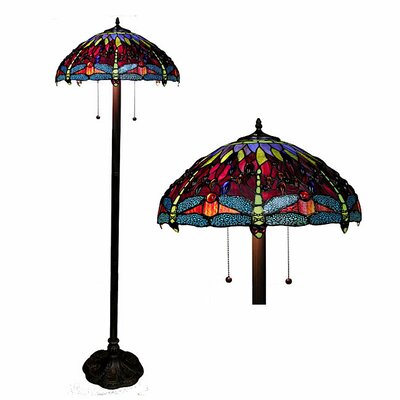 Tiffany Dragonfly Lamps on Warehouse Of Tiffany Dragonfly Floor Lamp   T18202red