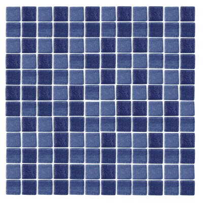 Spongez S-Dark Blue 1 x 1 Recycled Glass Mosaic in Blue