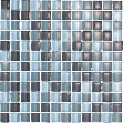 Color Blends Gris 1 x 1 Glossy Glass Mosaic in Gray