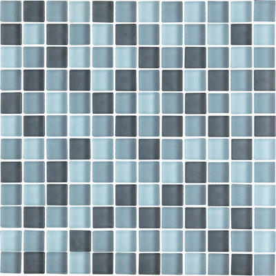 EPOCH Color Blends Gris Neblina-1600-M Matte Mosaic Glass Mesh Mounted Tile - 4 in. x 4 in. Tile Sample