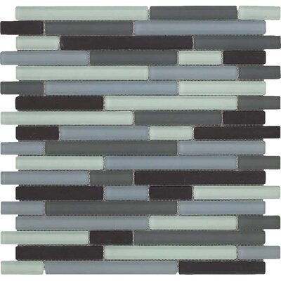 EPOCH Color Blends Joven Neblina Matte Strips Mosaic Glass Mesh Mounted Tile - 4 in. x 4 in. Tile Sample 1604-MS