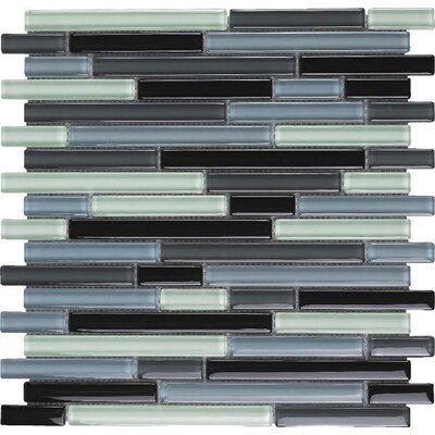 EPOCH Color Blends Joven Gloss Strips Mosaic Glass Mesh Mounted Tile - 4 in. x 4 in. Tile Sample 1604-S