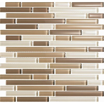 EPOCH Color Blends Arena-1605 S Gloss Strips Mosaic Glass Mesh Mounted Tile - 4 in. x 4 in. Tile Sample 1605-S
