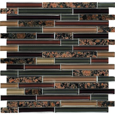 Spectrum English Brown Random Stone and Glass Blend Mosaic in Brown Multi