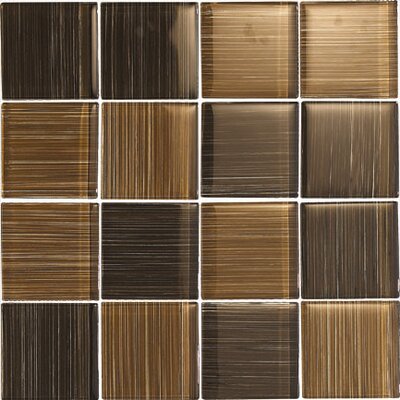 EPOCH Brushstrokes Marrone-1503-3 Mosaic Glass Mesh Mounted - 4 in. x 4 in. Tile Sample- DISCONTINUED