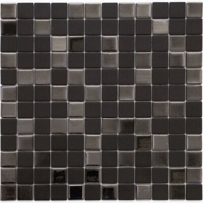 Solistone 10-Pack 12-in x 12-in Luxor Black Glass Mosaic Floor Tile 4080