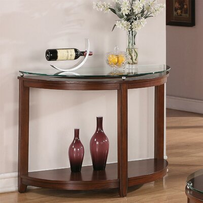Riverside Furniture Inspiration Retro Demilune Console Table in Warm Brandy