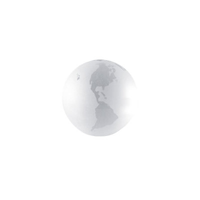 chass 885007 Frosted Glass Globe PaperweightWhite