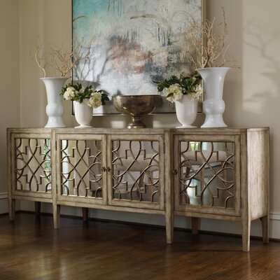 Hooker Furniture Sanctuary Four-Door Mirrored Console in Surf-Visage