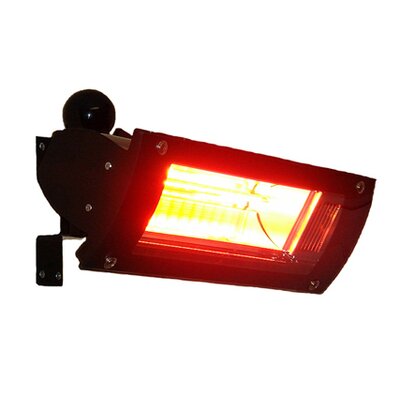 Black Steel Wall Mounted Infrared Patio Heater with Glass Front