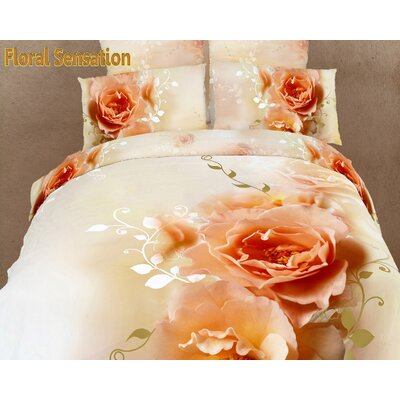 Dolce Mela Floral Sensation Duvet Cover Set Size: King