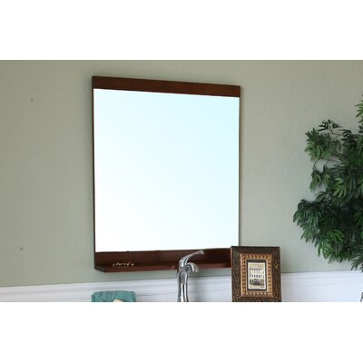 Bellaterra Home 203131 - W - Solid Wood Frame Mirror - Medium Walnut