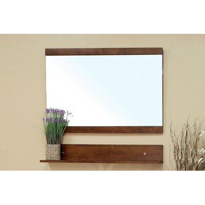 Bellaterra Home 203139-MIRROR Frame Bathroom Mirror, Medium Walnut