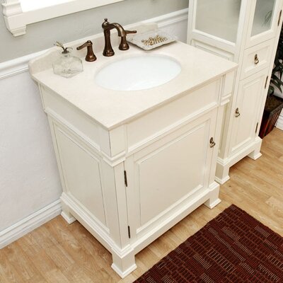 Bellaterra Home 30-in Cream White Bellaterra Single Sink Bathroom Vanity with Top 205030-CR