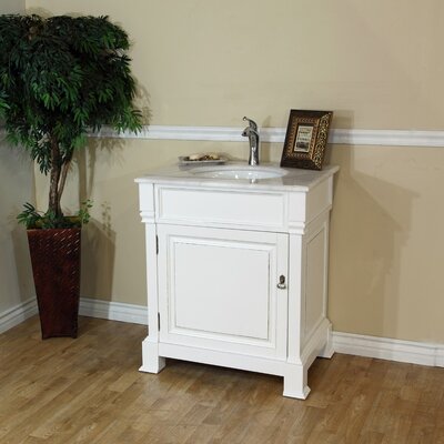 Bellaterra Home 30 Single Sink Wood Vanity - White
