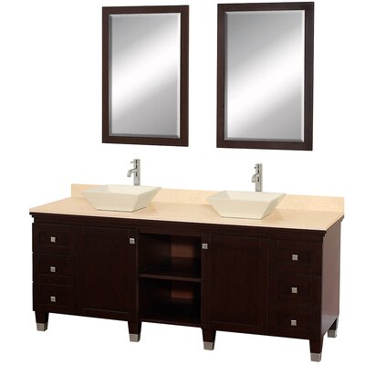 Wyndham Collection Premiere' White 72-inch Solid Oak Double Bathroom Vanity