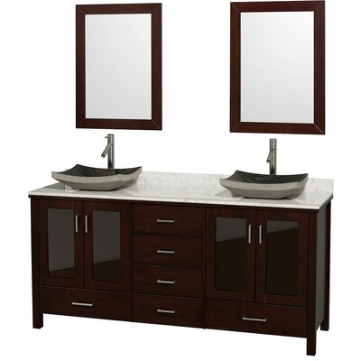 Wyndham Collection Lucy 72-in. Double Bathroom Vanity Set