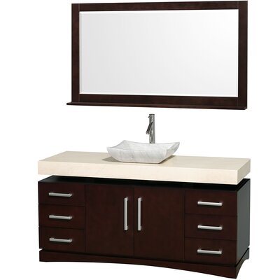 Monterey 60 Single Bathroom Vanity Set Finish: Grey Oak, Vanity Top Choice: Black Granite, Sink Choice: Black Granite