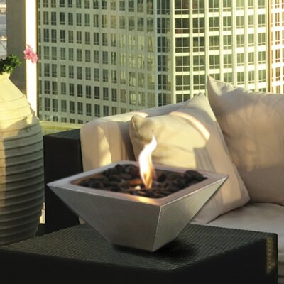 Anywhere Fireplaces Empire Indoor/Outdoor Fireplace with Polished Black Rocks