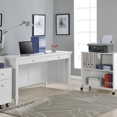Altra Amelia Desk with Mobile Storage Cube and File - White