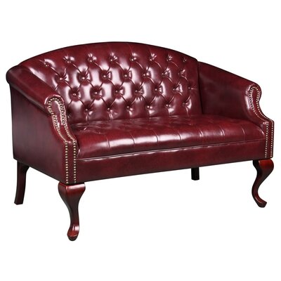 Boss Office Products 64 Classic Traditional Loveseat in Mahogany