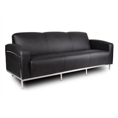 Boss BR99003-BK Caressoftplus Sofa with Polished Steel Frame - Black