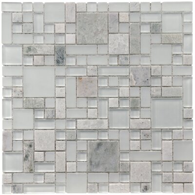 Sierra 12 x 12 Glass and Stone Versailles Mosaic in Ming