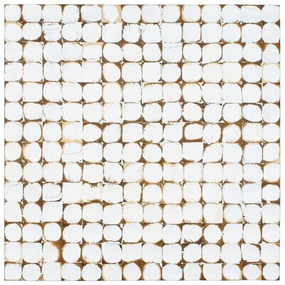 Natural 16-1/2 x 16-1/2 Concave Coconut Mosaic Wall Tile in White