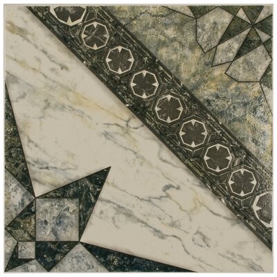 Augusta 12-1/2 x 12-1/2 Ceramic Floor and Wall Tile in Azul