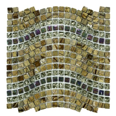 Sierra 12-1/4 x 11-3/4 Glass, Stone and Metal Mosaic in Wave Jupiter