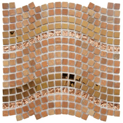 Sierra 12-1/4 x 11-3/4 Glass, Stone and Metal Mosaic in Wave Saturn